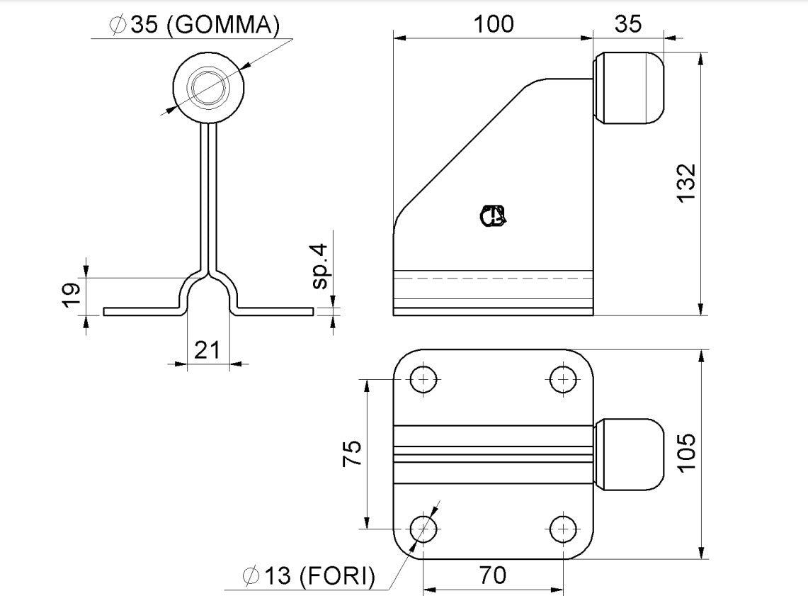 383 - End Stop Fixed For Sliding Gate