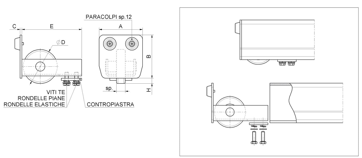 396 - Guide Support Wheel For Cantilever Gate