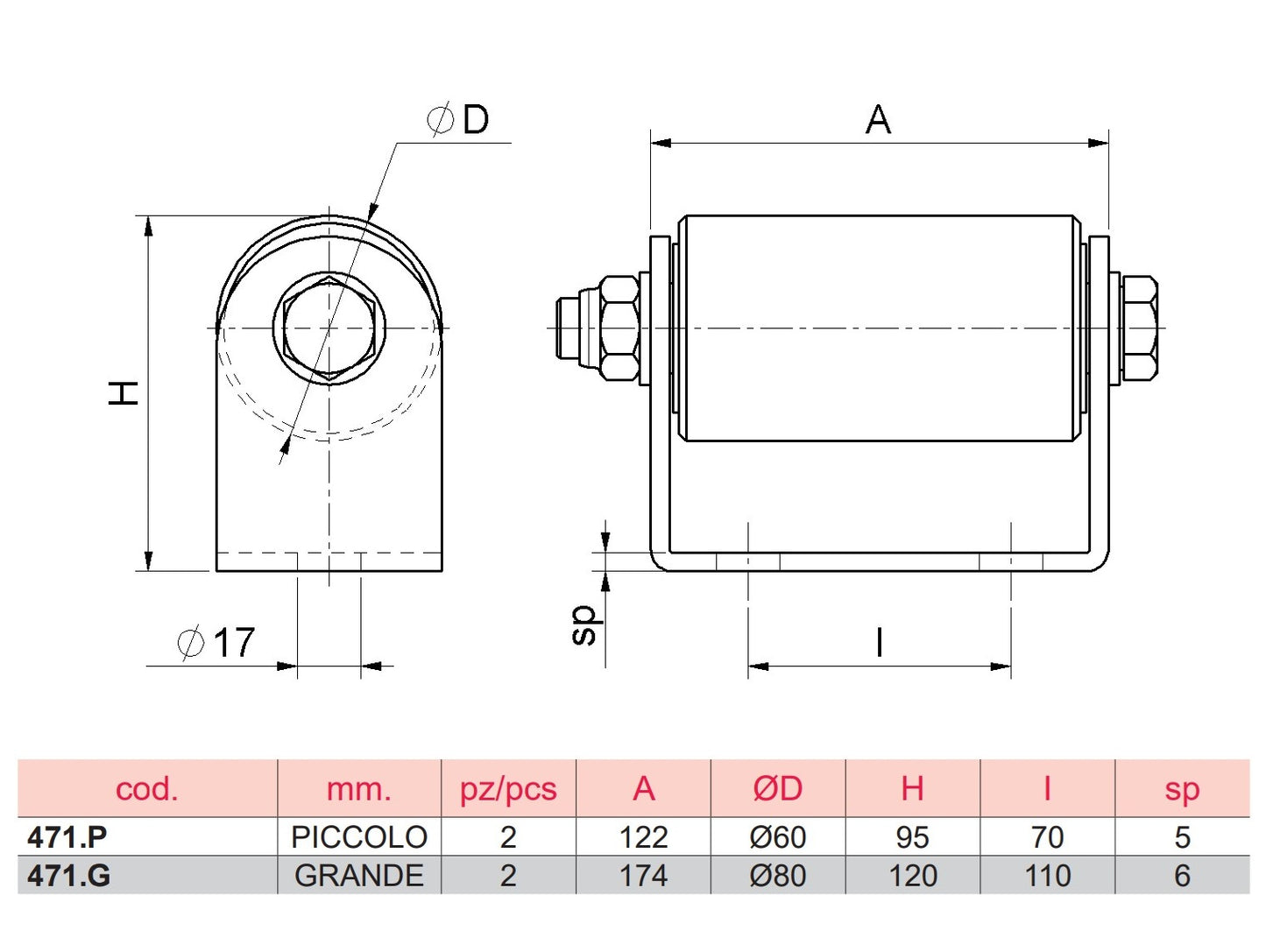 471 - Intermediate Support with Nylon Roller