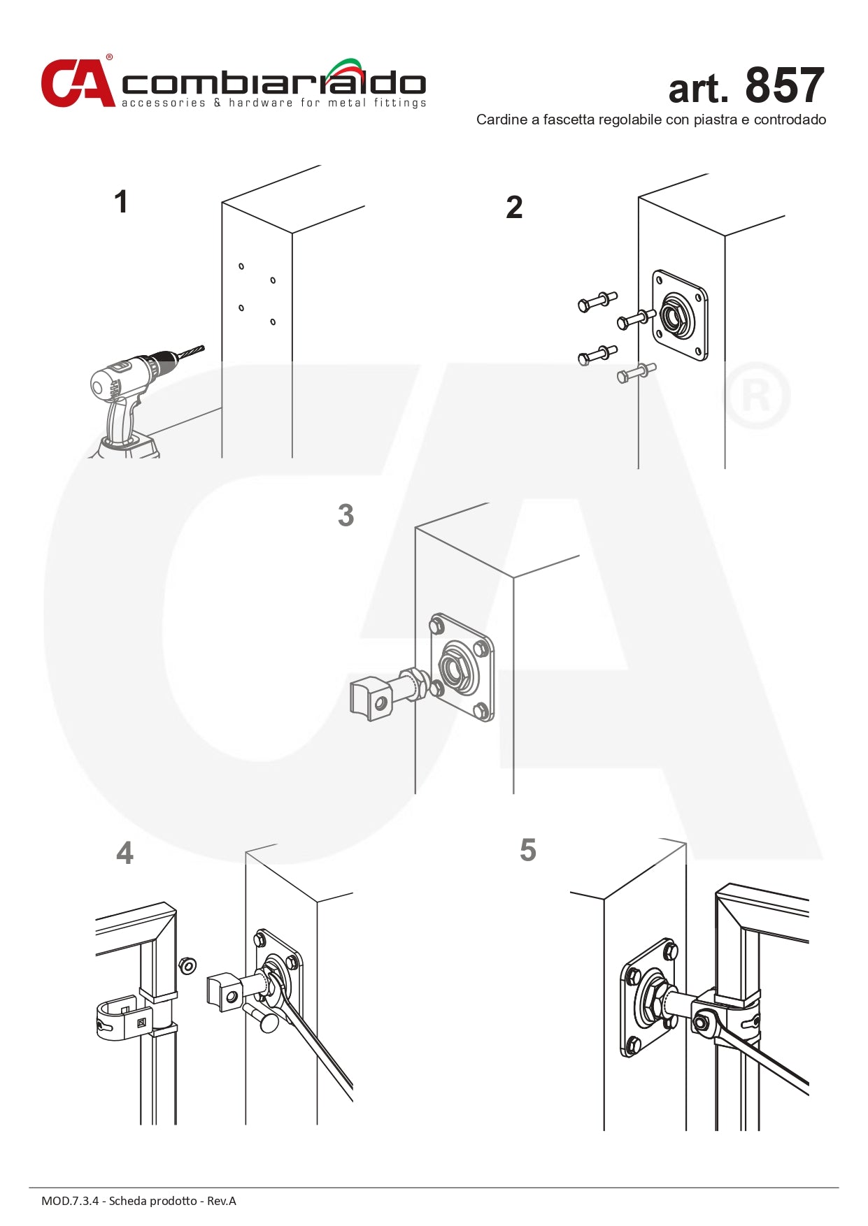 857-Adjustable Clamp-Hinge With Plate