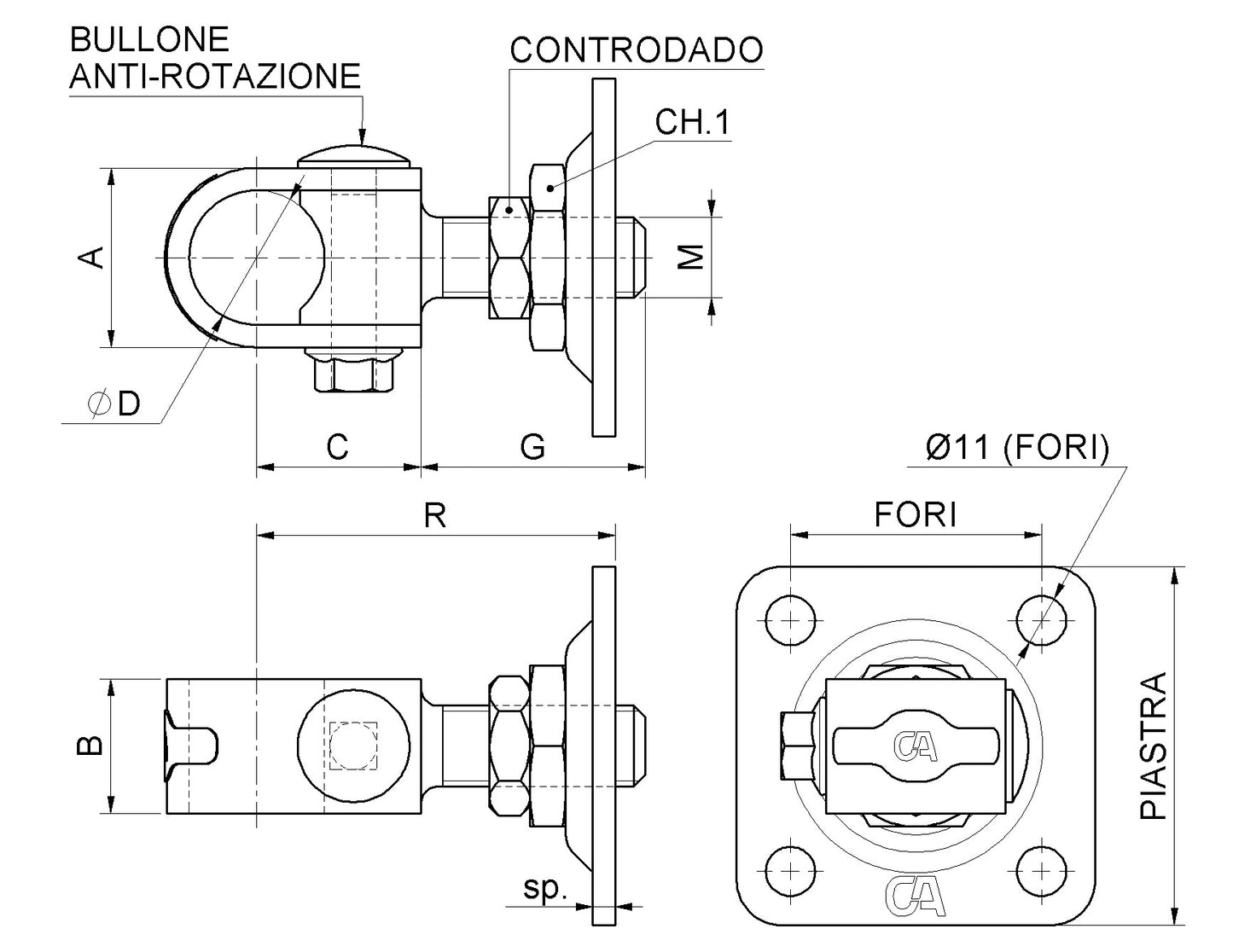 857-Adjustable Clamp-Hinge With Plate