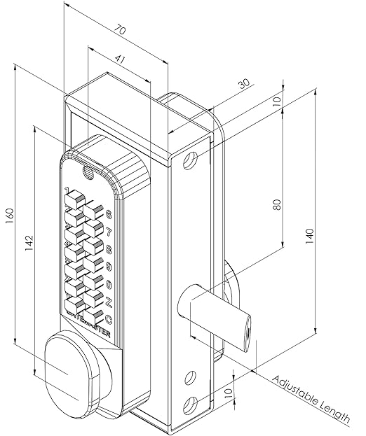 BDGS-Superlock Digital Gate Lock Single Sided