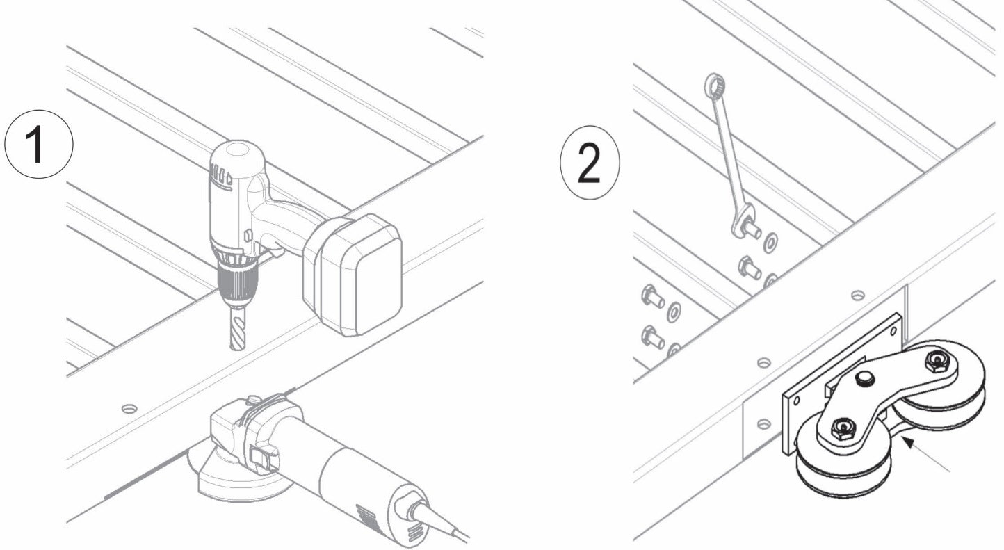 602 - Twin Balance Wheels V Groove 4 Bearings