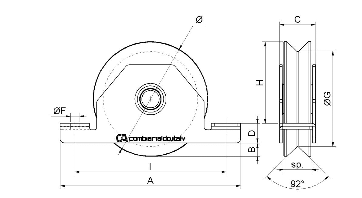 432 -V Grooved Wheel Double Bearing Side Support