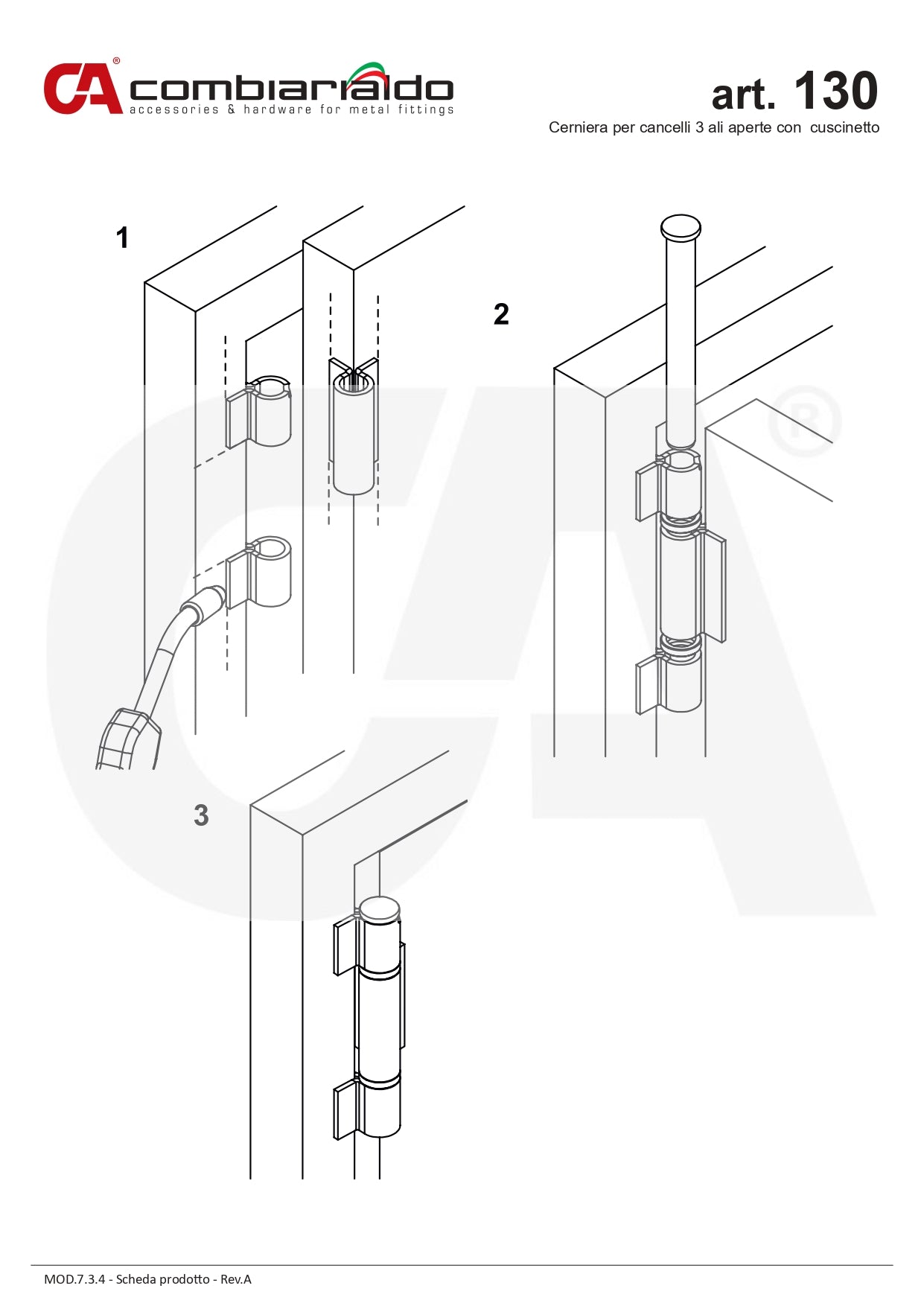 130- Large Hinge With Open Wings With Bearing