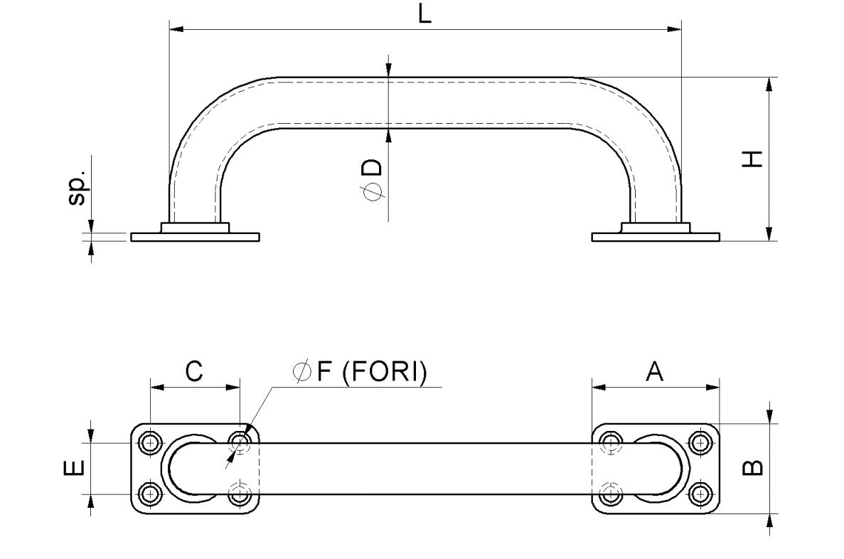 363 - Painted Straight Tubular Handle For Gates