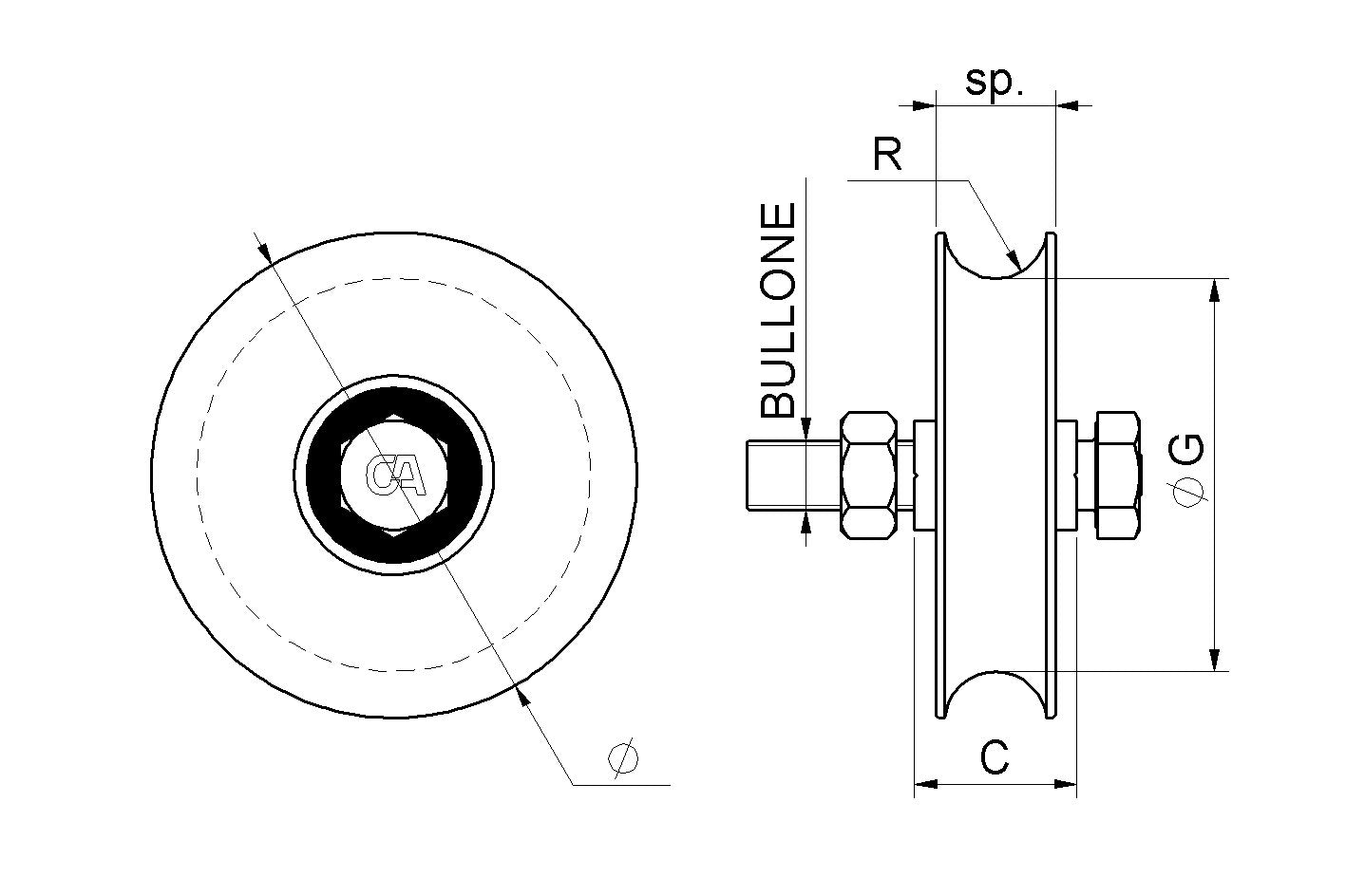 400 - O Grooved Single Bearing Wheel