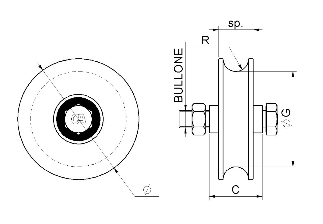 405 - O Grooved Double Bearing Wheel